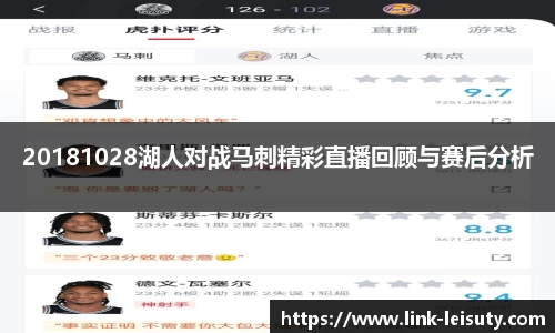 20181028湖人对战马刺精彩直播回顾与赛后分析